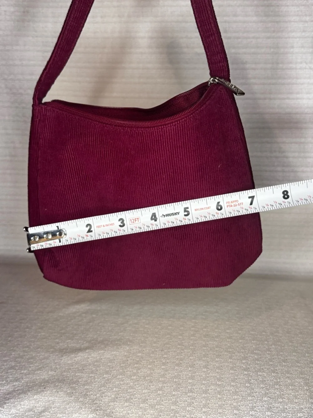 Lancôme Corduroy Cosmetic Bag Mini Purse Burgundy Velvet Makeup Bag 90s Y2K